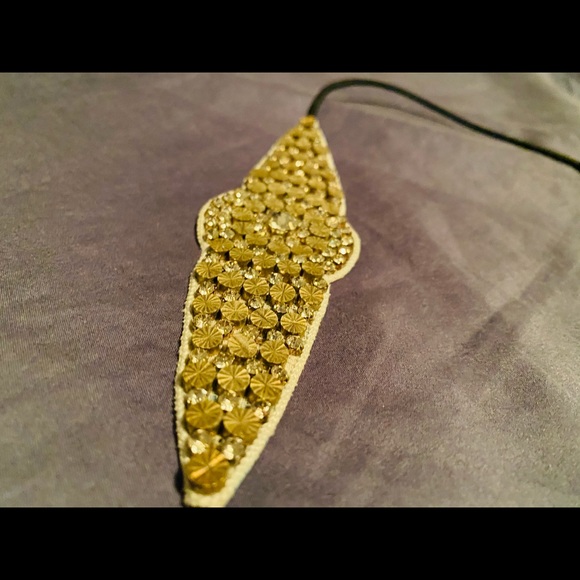 Blue ruby boho rhinestone head band - Picture 2 of 4